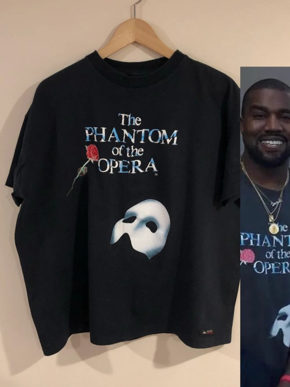 100% Authentic Phantom of the Opera T-shirt Size Large or XL VINTAGE Kanye West